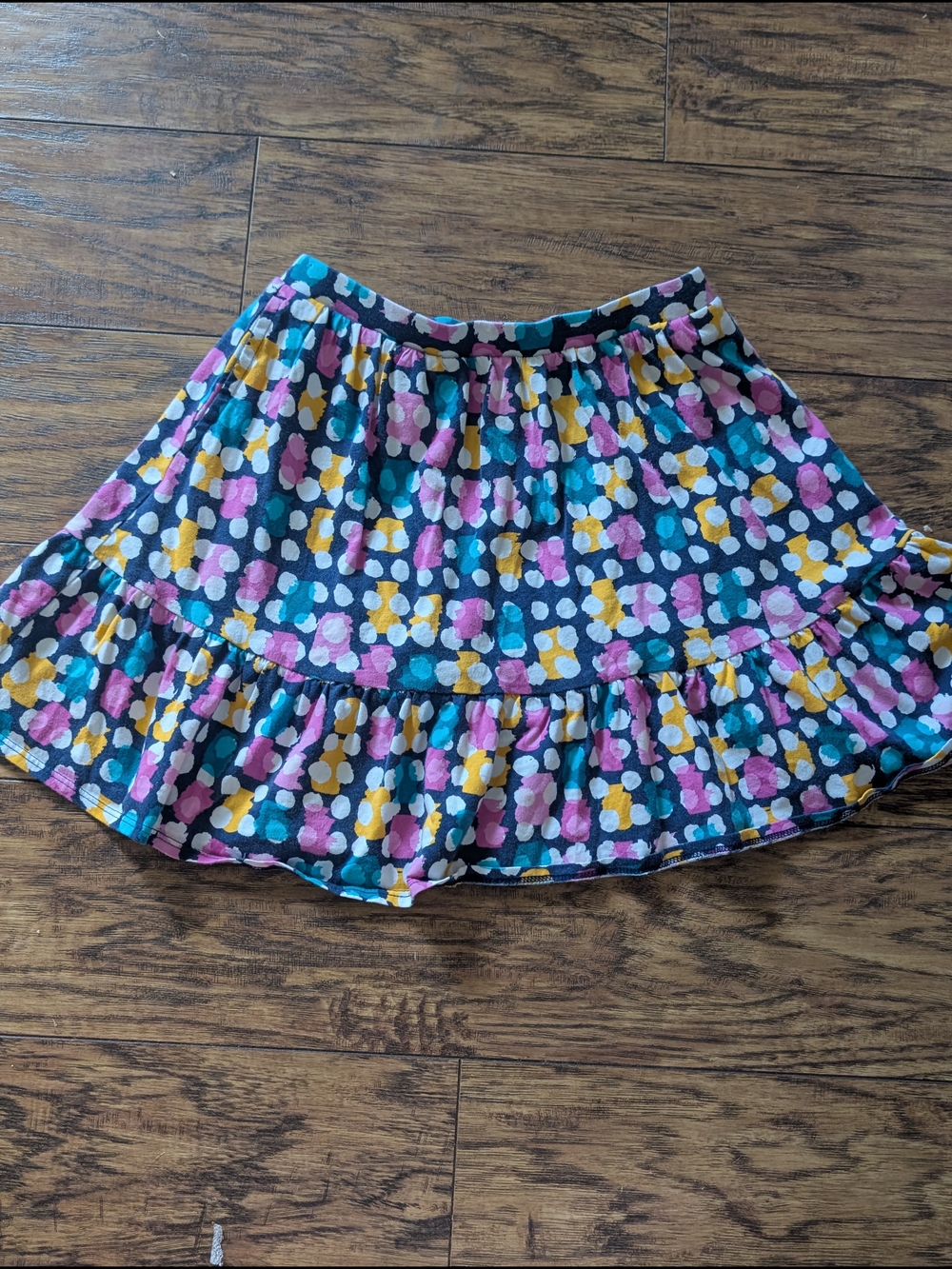 $‎ 💥3/$24 Lands' End Navy Skort with Pink, Teal & Yellow Dot Print